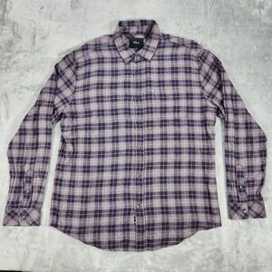 Rails Shirt Mens XL Gray Navy Red Flannel Plaid Button Front Long Sleeve Casual